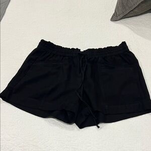 LOFT Black Elastic Waist Drawstring Lounge Shorts